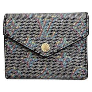 LOUIS VUITTON Portefeuille Zoe N60282 Blue LV Pop Trifold Wallet